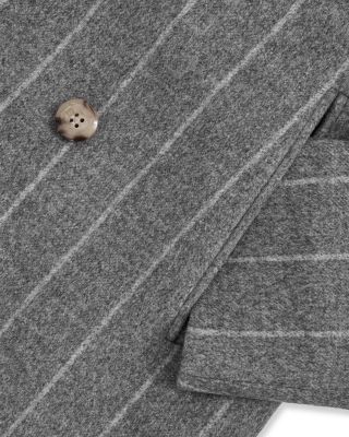 Bergamo Chalk Stripe Double Breasted Wool Peacoat