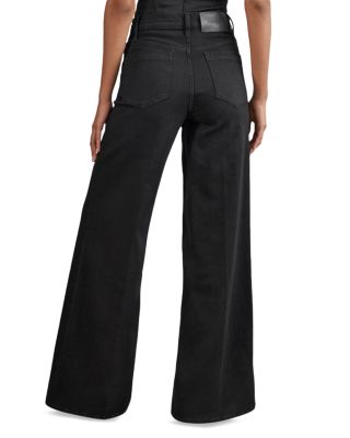 Heather High Rise Wide Leg Jeans in Black