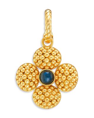 Blue Labradorite Berry Clover Double Sided Pendant