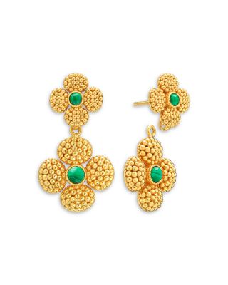 Malachite Berry Clover Convertible Duo Earrings
