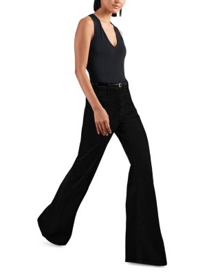 Sakura High Rise Flare Leg Jeans in Black