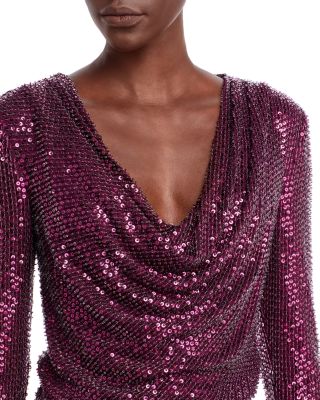 Leon Beaded Cowlneck Top