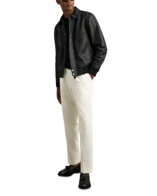 Purleigh Leather Zip Through Funnel Jacket