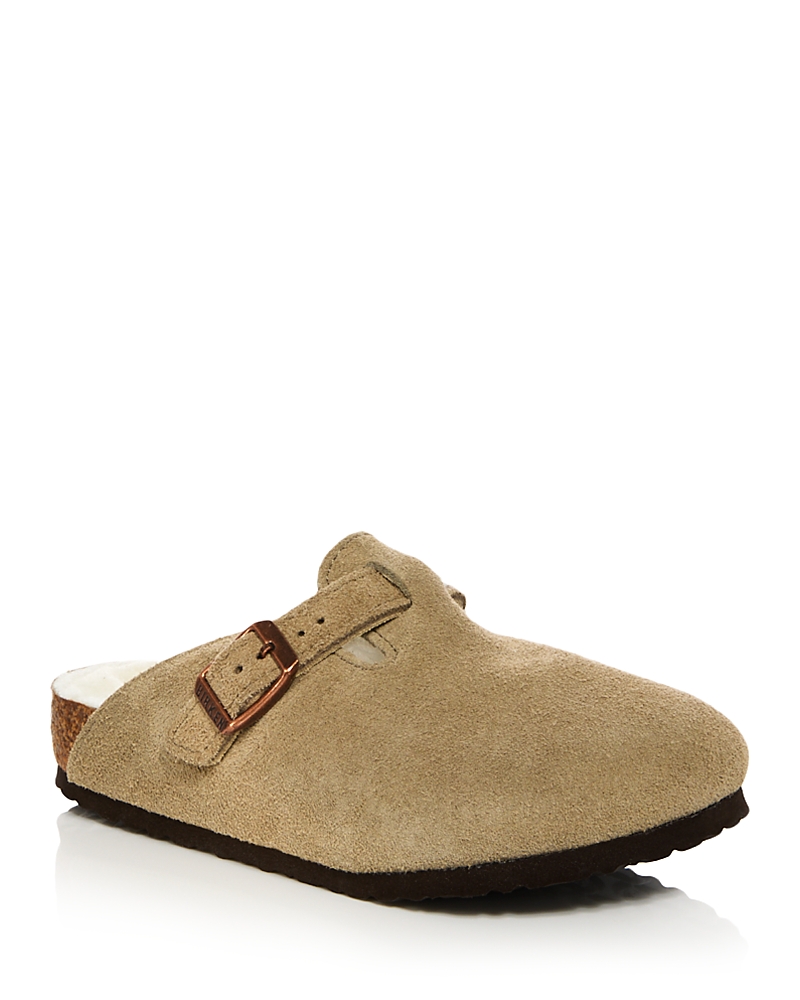 Birkenstock Unisex Boston Suede Shearling Clogs - Toddler, Little Kid In Nude