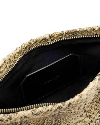 Bettina Snake Embossed Leather Clutch