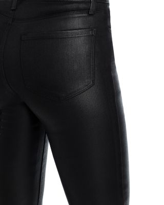 Marguerite Coated High Rise Skinny Jeans in Black Coated