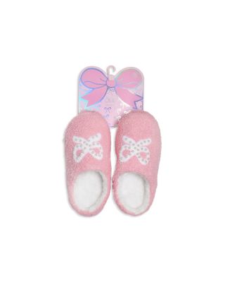 Girls' Bow Pearl Plush Slippers
