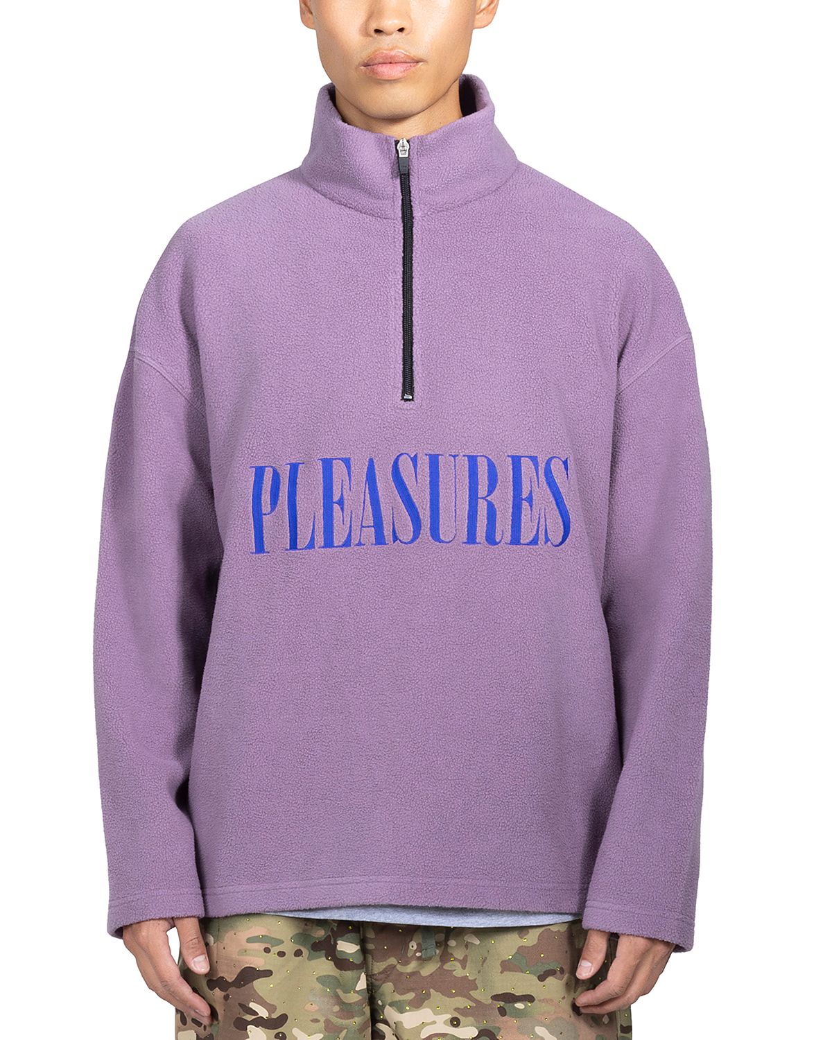 Pleasures Onyx Half Zipper Polar Fleece Sweater