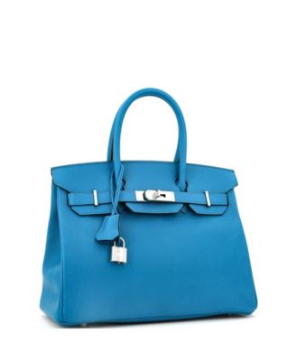  Birkin 30 Handbag Blue Epsom with Palladium Hardware