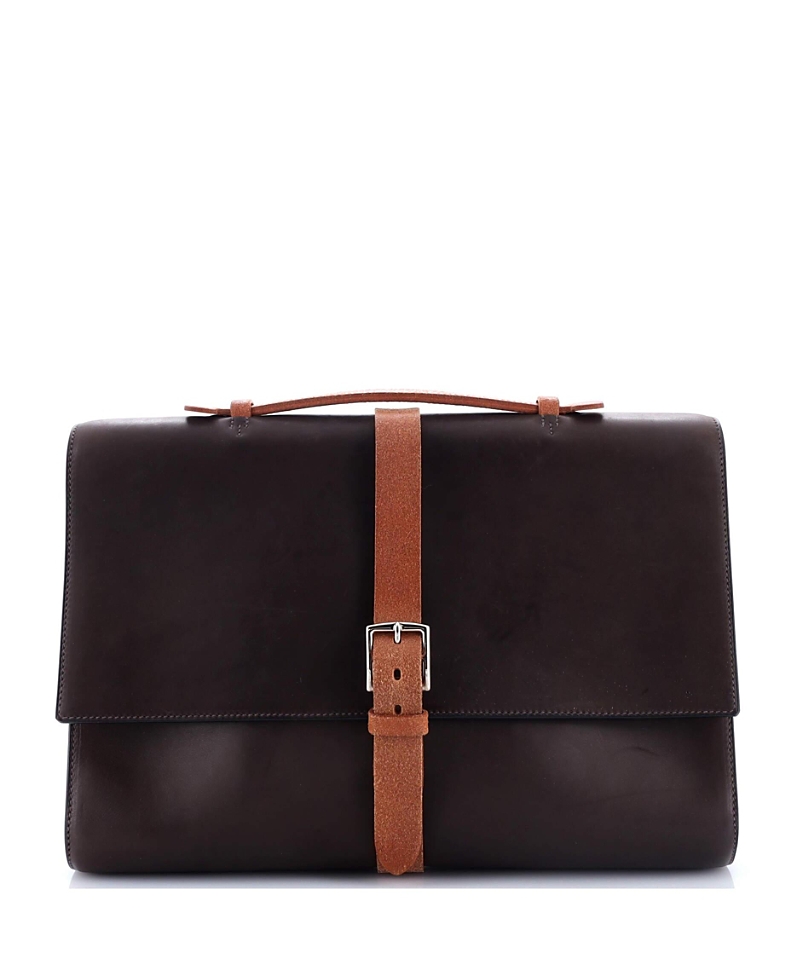 Click to view more detailed imagery on our partner's website Pre-owned Pre-owned Hermes Hermes 38 Etriviere Ii Briefcase Sombrero In Brown
