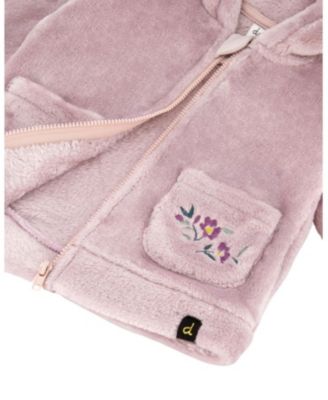 Girls' Hooded Zip Plush Jacket - Baby