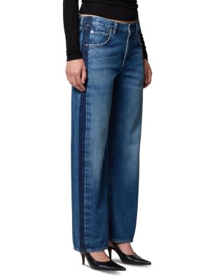 Lindz Tuxedo Stripe High Rise Easy Straight Jeans in Liro