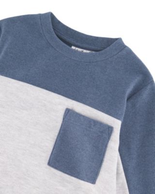 Boys' Long Sleeve Super Soft Brushed Jersey Top Color Block - Little Kid
