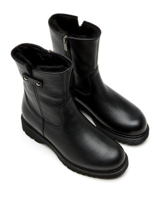 Women's Hogan City Dry™  Shearling-Lined Pebbled Leather Ankle Boots