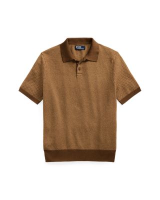 Wool Herringbone Regular Fit Polo Sweater