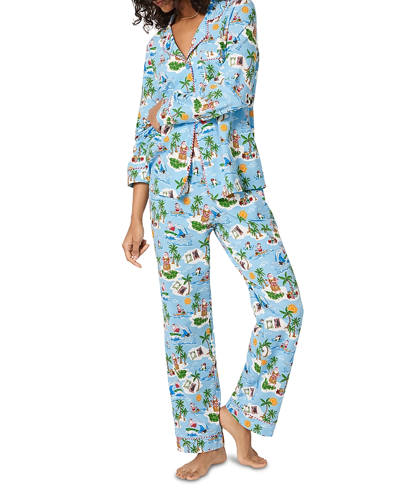 Bedhead Pajamas Print Stretch Organic Cotton Pajamas In Blue