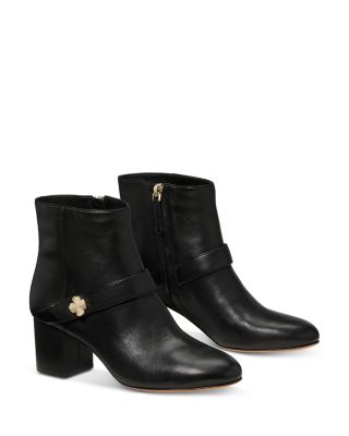 Women's Spade Flower Leather Ankle Booties