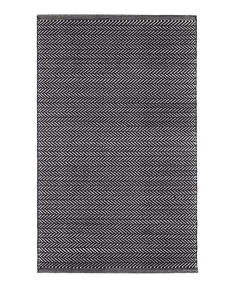 Dash & Albert By Annie Selke Dash Albert By Annie Selke Da971 Herringbone Indoor/outdoor Area Rug, 6'0x9'0 In Black
