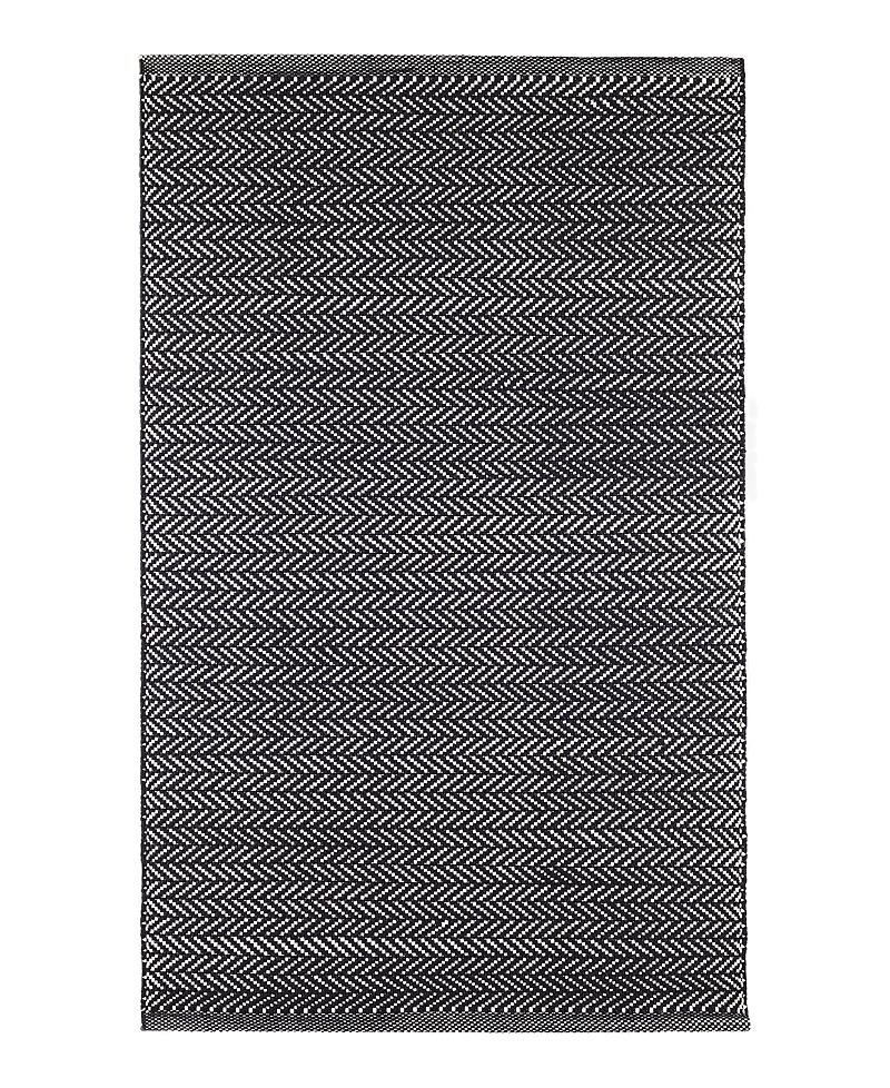 Dash & Albert By Annie Selke Dash Albert By Annie Selke Da971 Herringbone Indoor/outdoor Area Rug, 8'0x10'0 In Black