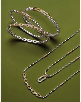 18K Yellow Gold & Sterling Silver Caviar Lux Diamond Beaded Stretch Bracelet - Exclusive 