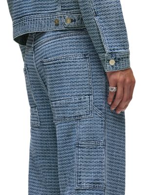 Luca Wide Leg Carpenter Jeans in Jacquard Indigo
