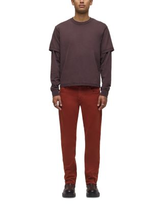 Blake Slim Straight Fit Jeans in Brick Red