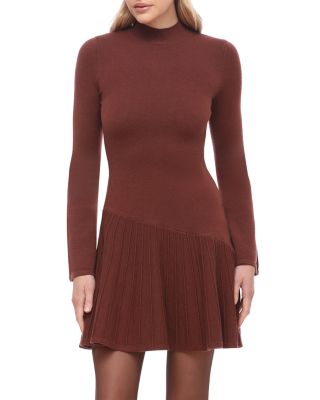 Mock Neck Knit Mini Sweater Dress