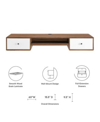 Transmit 60" Wall Mount Wood Office Desk