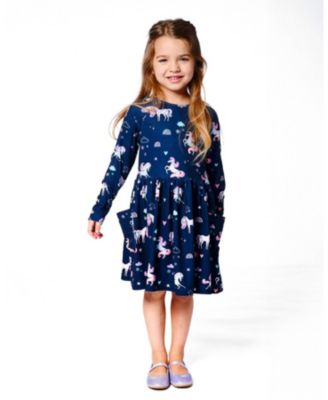 Girls' Jersey Dress with Pockets - Little Kid