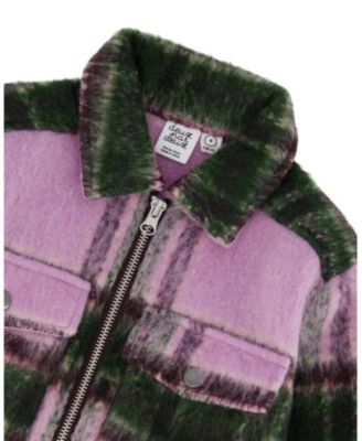 Girls' Zipped Plaid Overshirt - Big Kid
