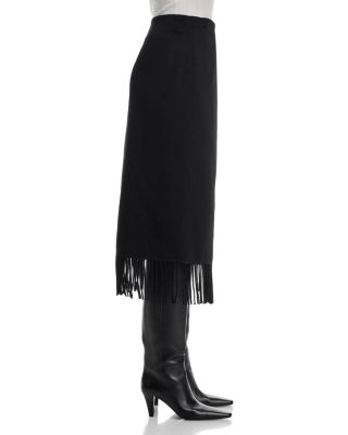 Odette Fringe Trim Midi Skirt
