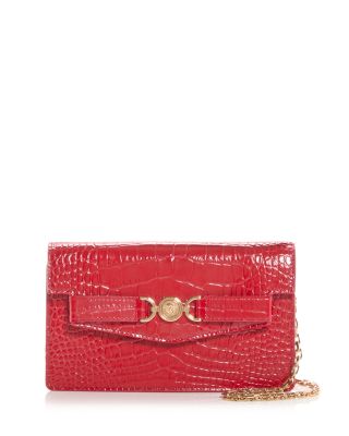 Versace - Medusa '95 Croc Embossed Leather Wallet On Chain