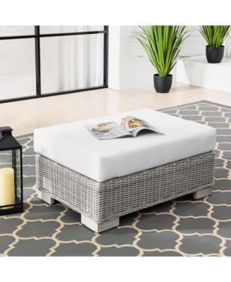  Conway Outdoor Patio Wicker Rattan Ottoman