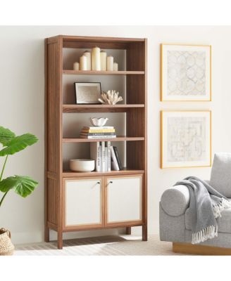 Capri 4-Shelf Wood Grain Bookcase