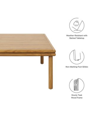 Wren Outdoor Patio Teak Wood Coffee Table