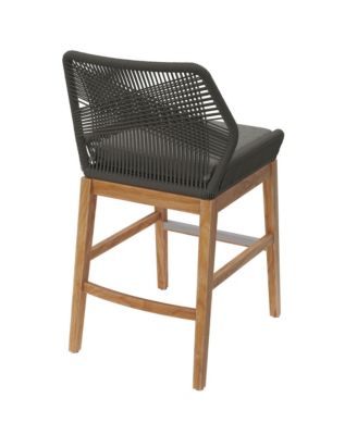 Wellspring Outdoor Patio Teak and Rope Counter Stool