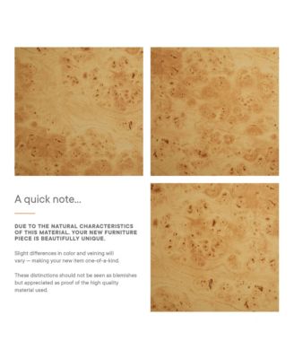 Hudson 2-Drawer Burl Wood Desk