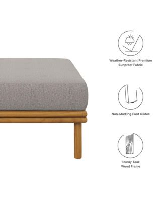 Wren Outdoor Patio Teak Wood Ottoman
