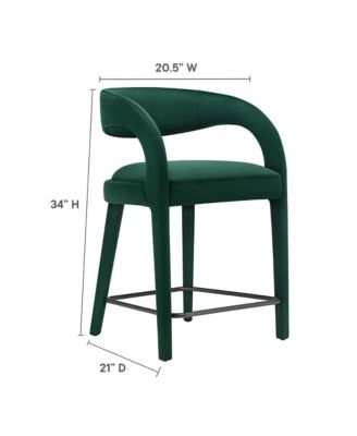 Pinnacle Performance Velvet Counter Stool Set of 2