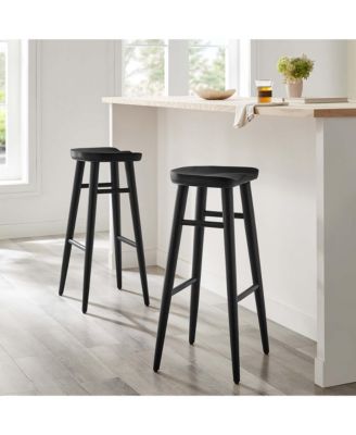Saville Backless Wood Bar Stools Set of 2