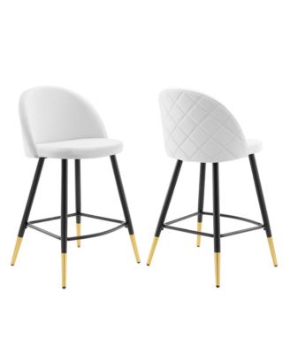 Cordial Performance Velvet Counter Stools, Set of 2
