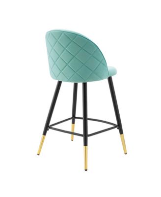 Cordial Performance Velvet Counter Stools, Set of 2