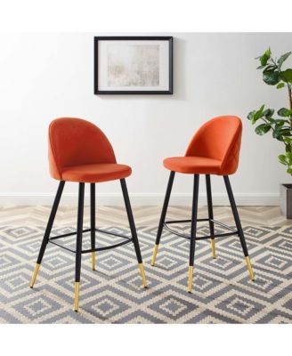 Cordial Performance Velvet Bar Stools, Set of 2