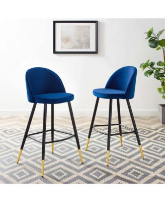 Cordial Performance Velvet Bar Stools, Set of 2