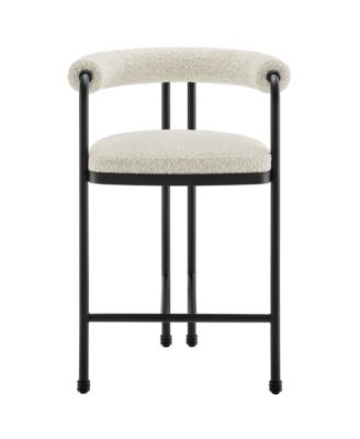 Turin Curved Back Boucle and Metal Counter Stool