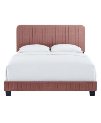 Celine Channel Tufted Performance Velvet Platform Bed