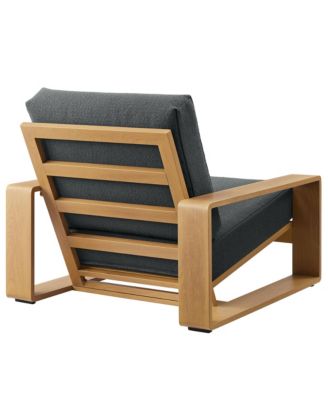 Lirienne Outdoor Patio Aluminum Faux Wood Armchair