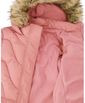 Girls' Long Wavy Quilt Puffy Winter Coat - Little Kid