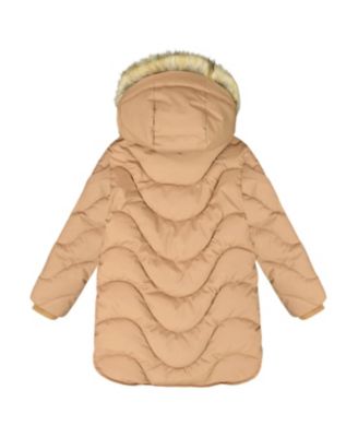 Girls' Long Wavy Quilt Puffy Winter Coat - Little Kid