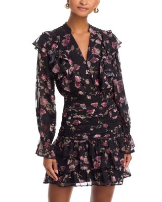 Rose Jacquard Mini Dress